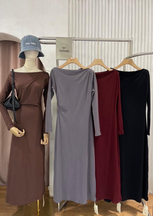 Ladies Off-Shoulder Long Sleeves Fitted Dress